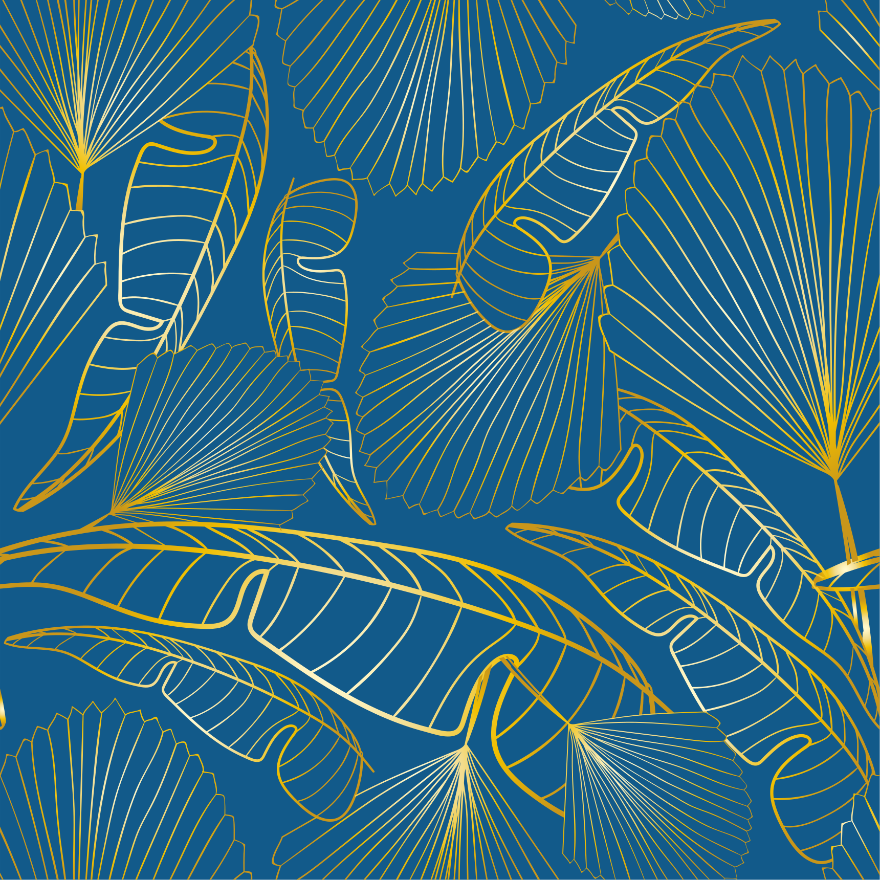 Flower vinyl rug with golden leaves - TenStickers