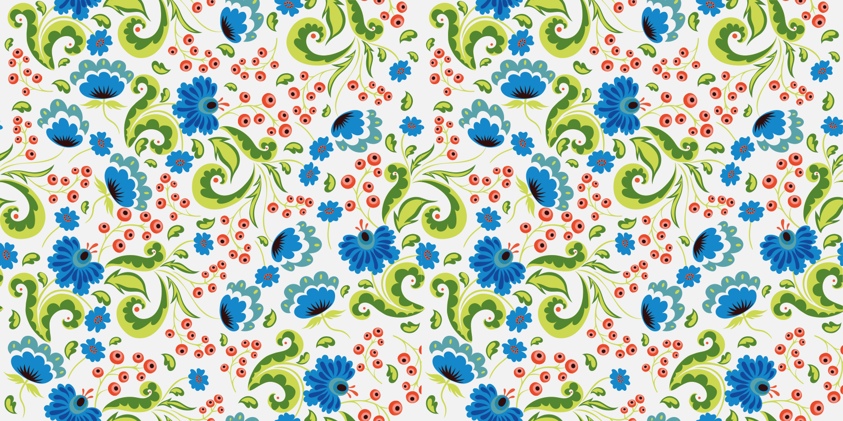 Flower vinyl rug with green and blue flowers all over - TenStickers