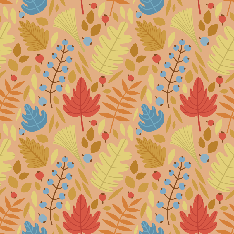 Flower vinyl rug with adorable autumn leaves design - TenStickers
