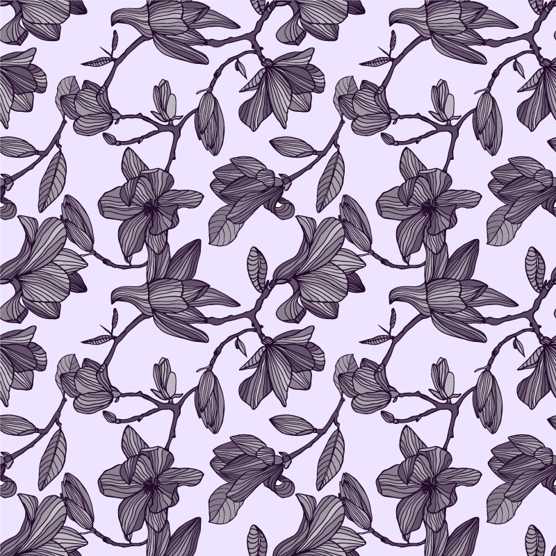 Cute magnolia design flower vinyl rug - TenStickers