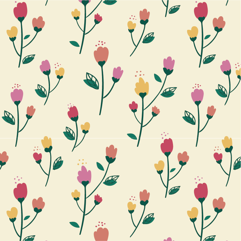 Flower vinyl rug poppy painting - TenStickers