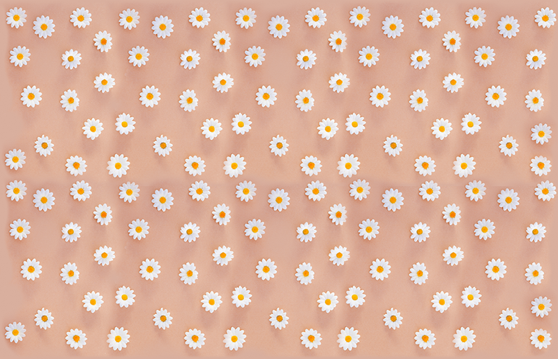 Modern daisy pattern flower vinyl rug - TenStickers