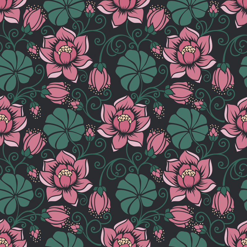 Flower vinyl rug with flowering climbers design - TenStickers