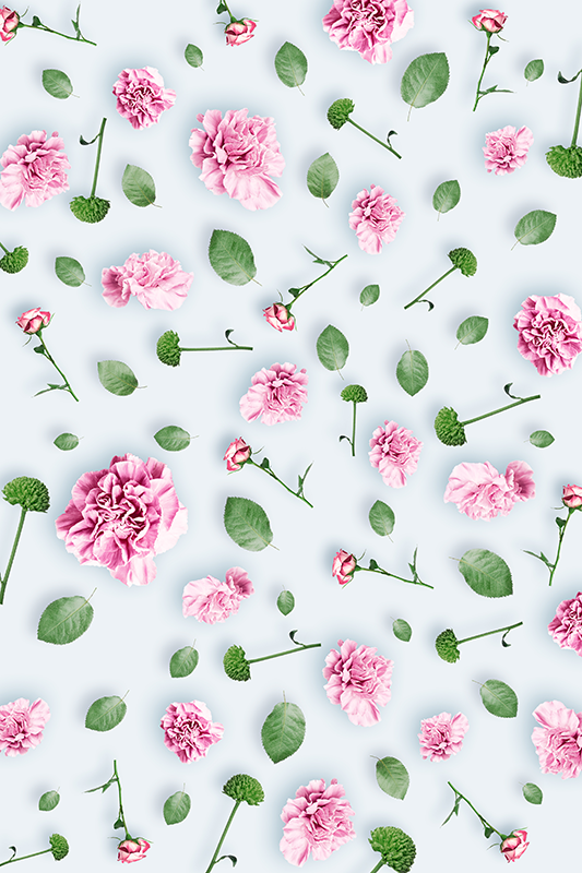 Flower vinyl rug with botanical blooms design - TenStickers