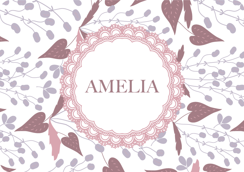 Flower vinyl rug with pastel vintage floral pattern - TenStickers