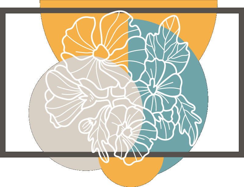 Flower vinyl rug cute minimalist rectangle and flowers - TenStickers