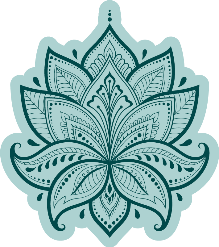 Loto flower growing flower vinyl rug - TenStickers