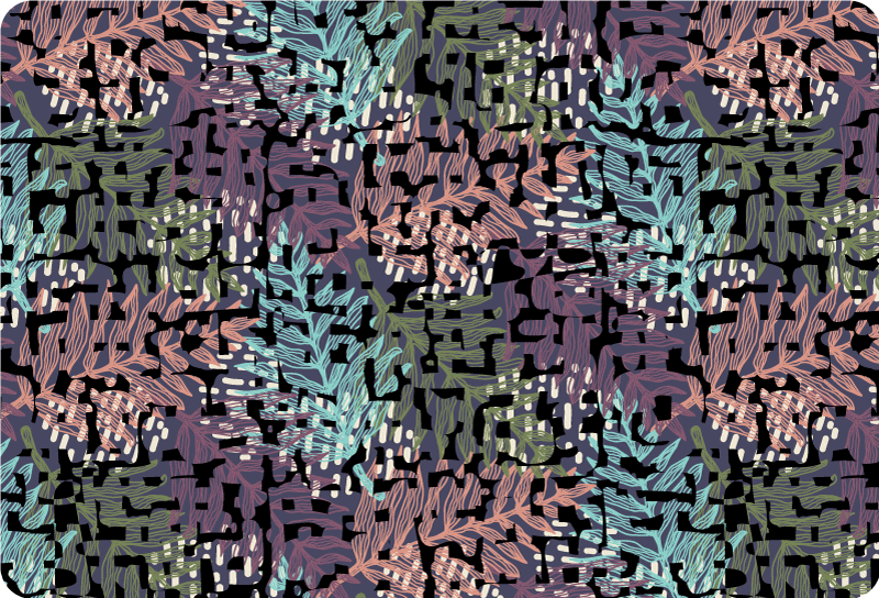 Colorful original splashy flora flower vinyl rug - TenStickers