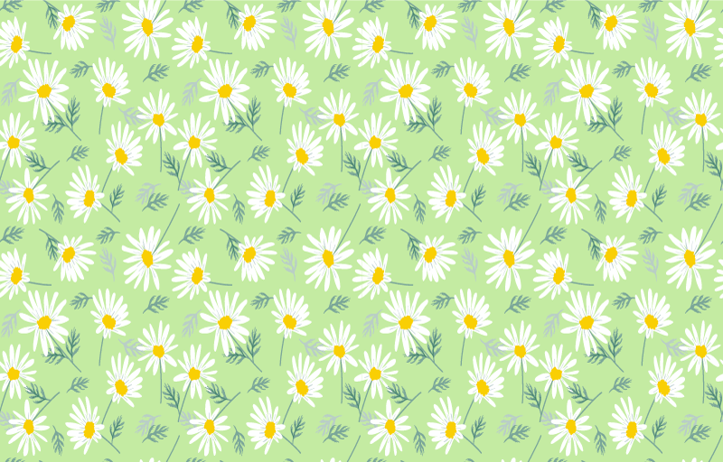 Flower vinyl rug with spring daisy pattern - TenStickers