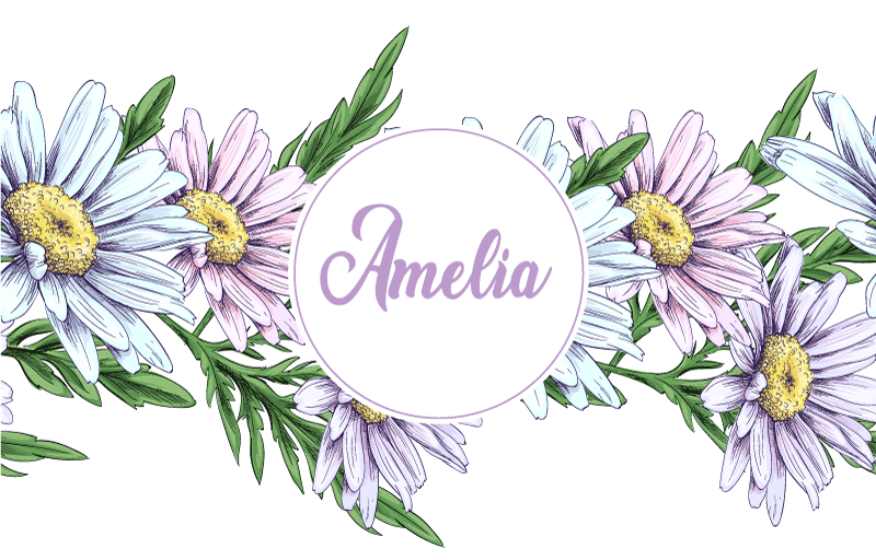 Flower vinyl rug with personalized daisy design - TenStickers