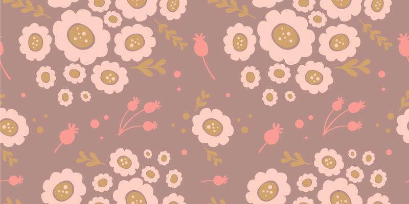 Flower vinyl rug in pastel folk art design - TenStickers