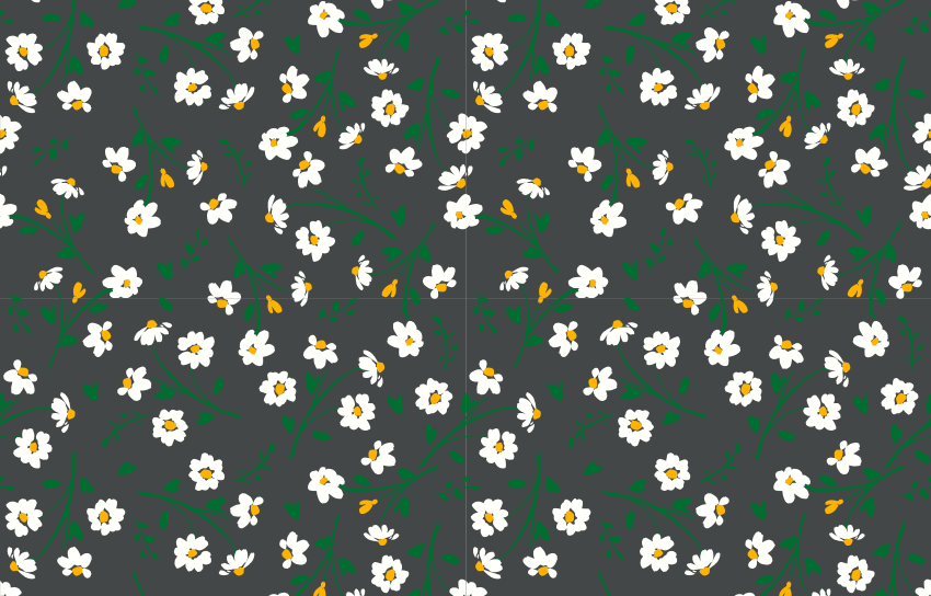 Daisy flower grey background flower vinyl rug - TenStickers