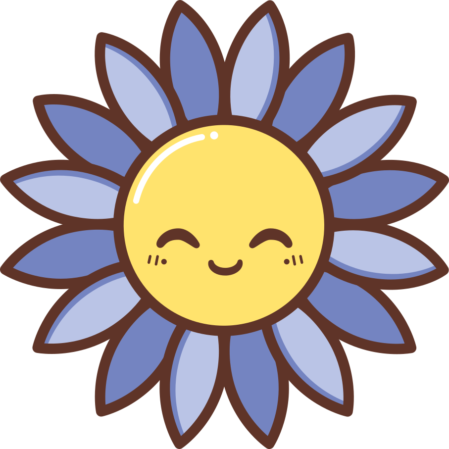 Flower vinyl rug silhouette joyful purple bloom - TenStickers