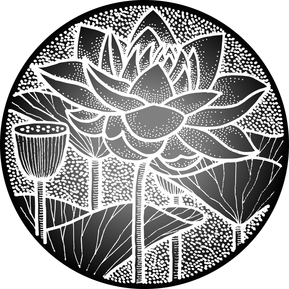 Flower vinyl rug lotus flower traditional design - TenStickers