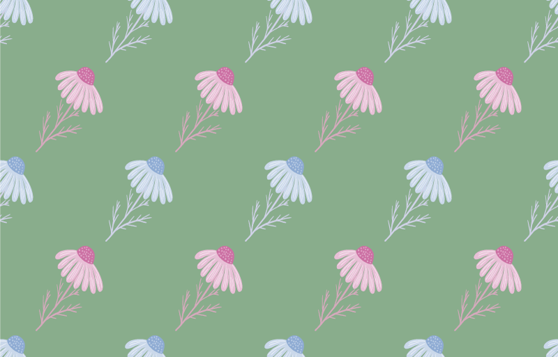 Flower vinyl rug with chamomile daisy design - TenStickers