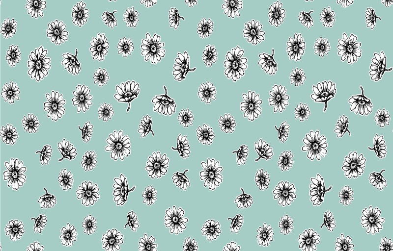 Flower vinyl rug with cute white chamomile pattern - TenStickers