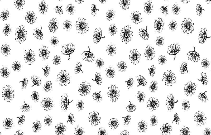 Flower vinyl rug set outline daisy flowers - TenStickers