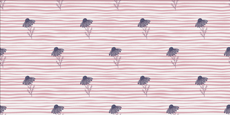 Flower vinyl rug with purple daisy pattern - TenStickers