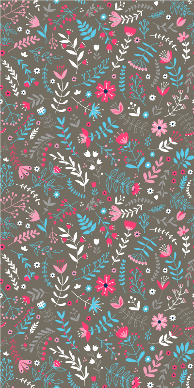 Flower vinyl rug in vibrant floral pattern - TenStickers