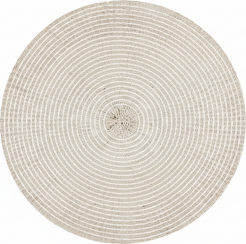 Minimalist vinyl rug circular cream woven spiral - TenStickers