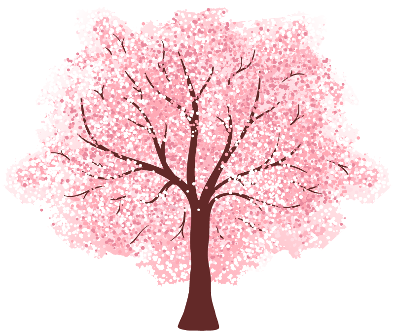 Flower vinyl rug cherry blossom tree - TenStickers