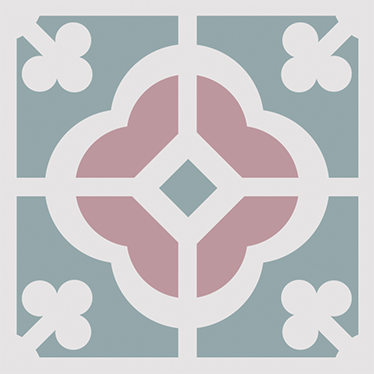 Kitchen vinyl rug floral hydraulic tile design - TenStickers