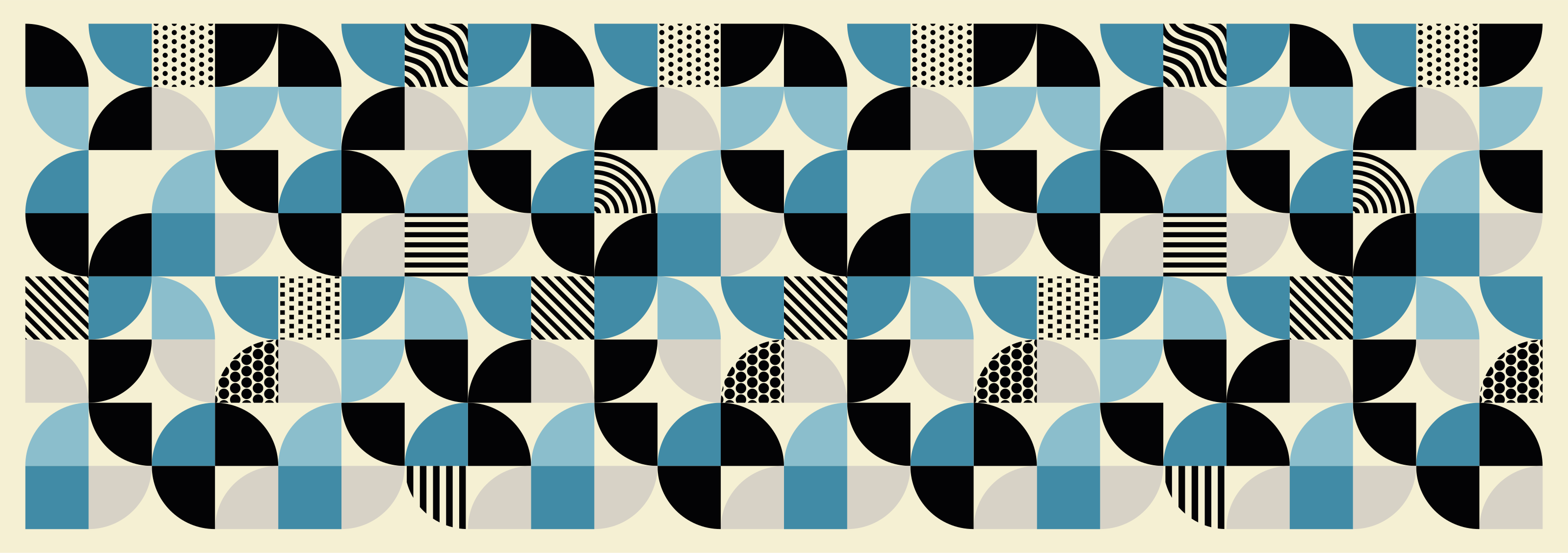 Dining room vinyl rug in retro blue bauhaus design - TenStickers