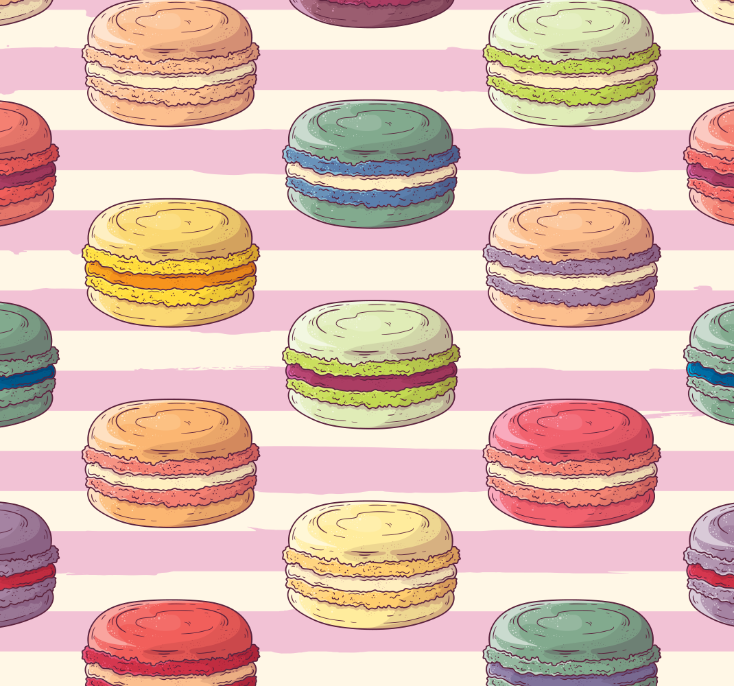 Kitchen vinyl rug retro macaroons design - TenStickers