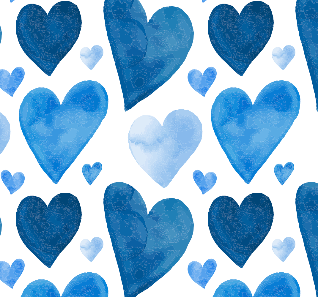 Kitchen vinyl rug blue sweet hearts design - TenStickers