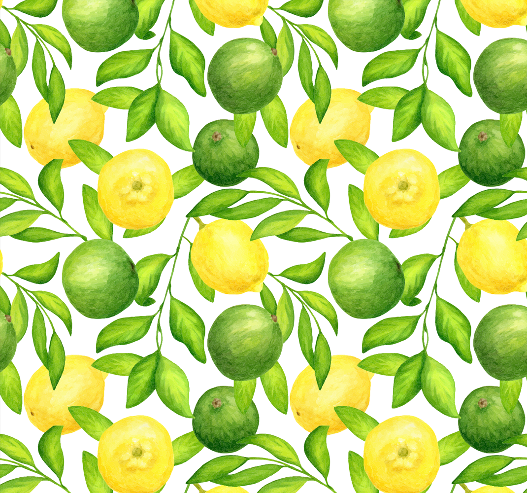 Kitchen vinyl rug lemons and limes - TenStickers