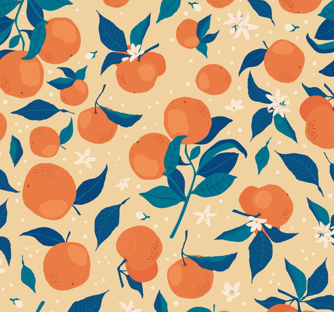 Kitchen vinyl rug with oranges fruit pattern - TenStickers