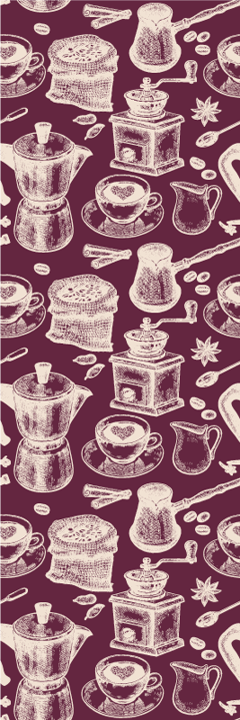 Kitchen vinyl rug with coffee pattern design - TenStickers