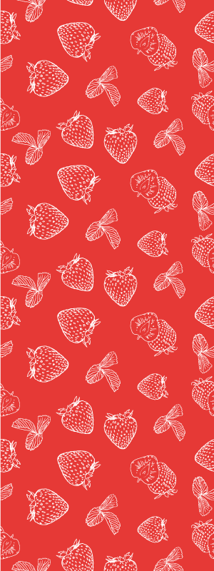 Kitchen vinyl rug seamless strawberry doodle design - TenStickers