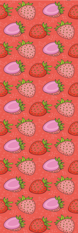 Kitchen vinyl rug seamless red and pink strawberries - TenStickers