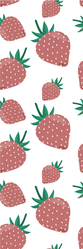 Kitchen vinyl rug with colorful handwritten strawberries - TenStickers