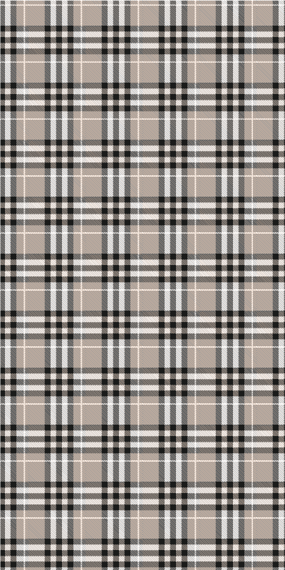 Kitchen vinyl rug in traditional grey tartan pattern - TenStickers
