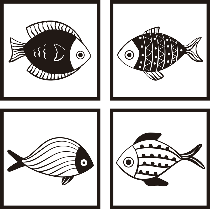 Bathroom vinyl rug with beautiful fish pattern - TenStickers