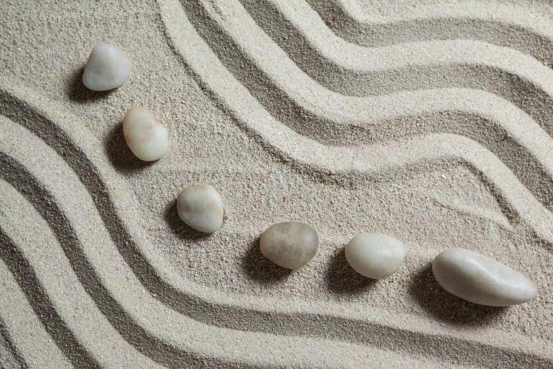 Bathroom vinyl rug zen path sand design - TenStickers