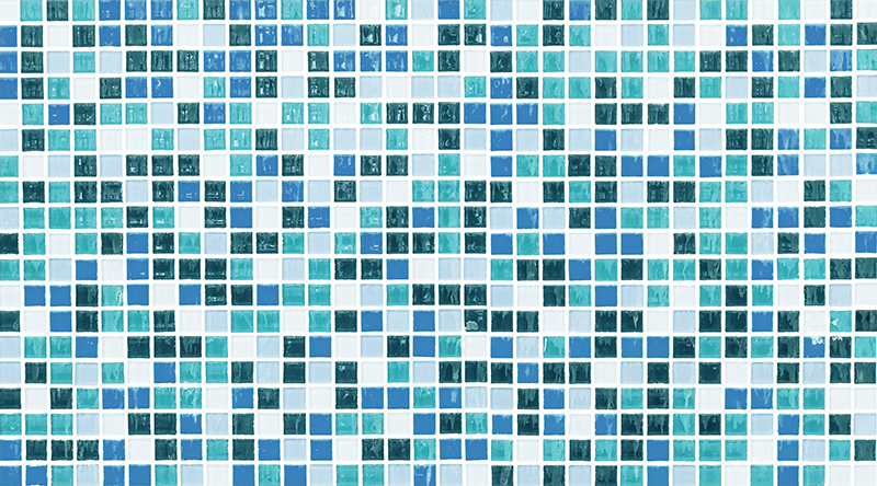 Bathroom vinyl rug blue tile mosaic - TenStickers