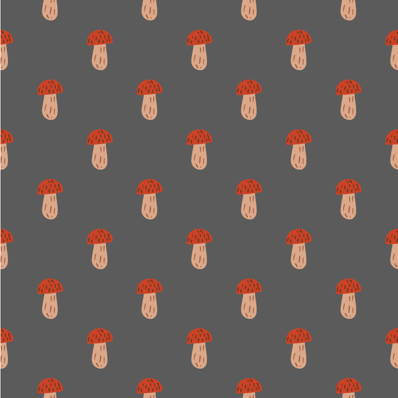 Flower vinyl rug with classic mushroom gray background - TenStickers