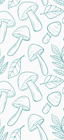 Flower vinyl rug with white and light blue mushrooms - TenStickers