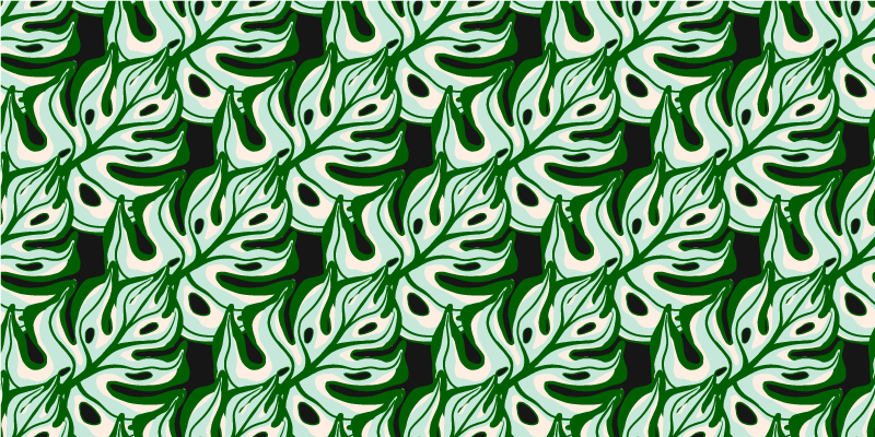 Flower vinyl rug with vibrant black and green flora - TenStickers