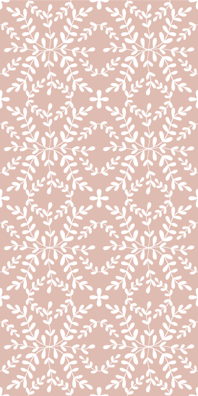 Flower vinyl rug with vintage ornamental leaves pattern - TenStickers