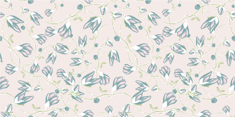 Flower vinyl rug with leaf and flower design - TenStickers