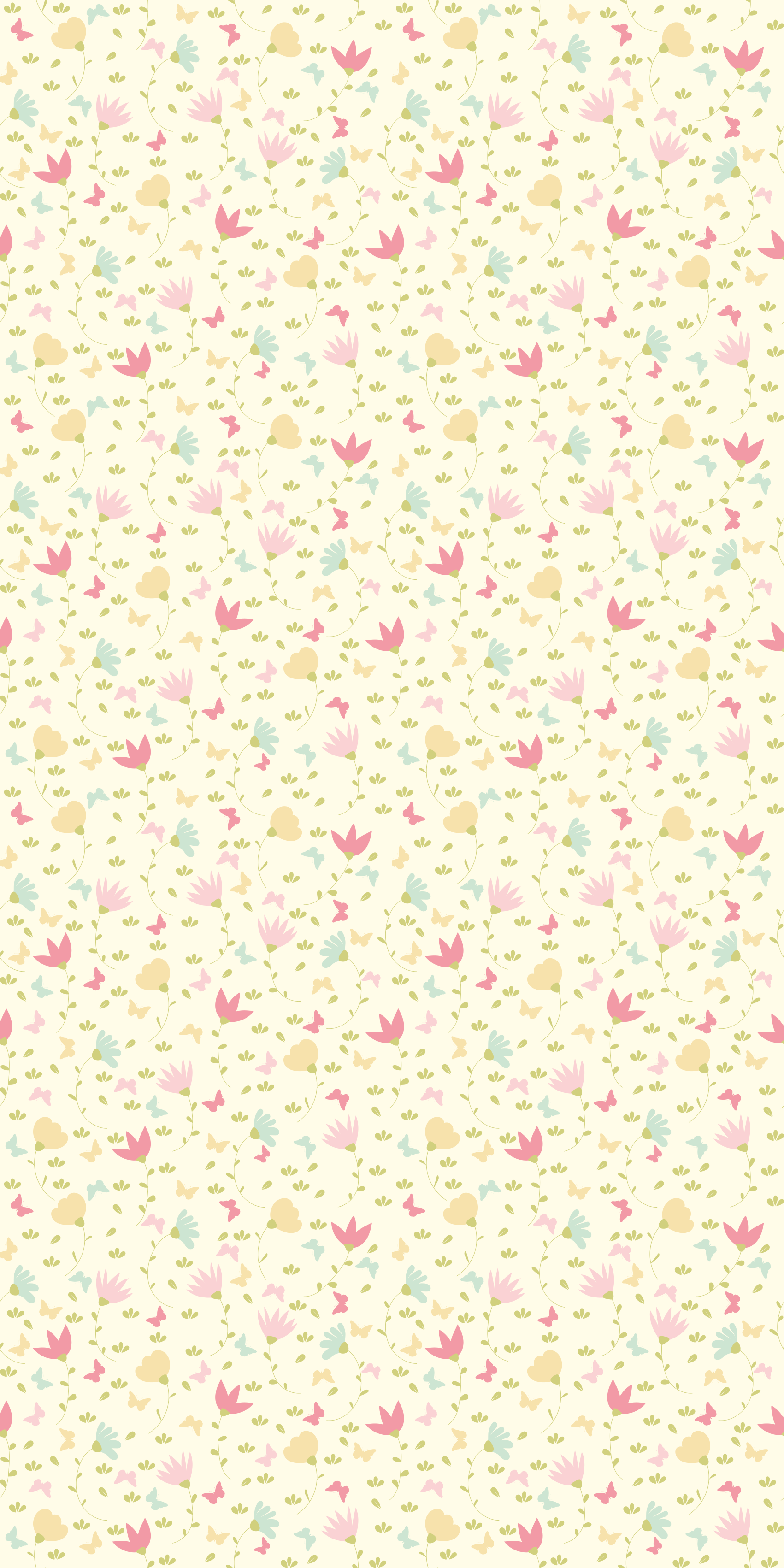 Flower vinyl rug floral and butterfly design - TenStickers