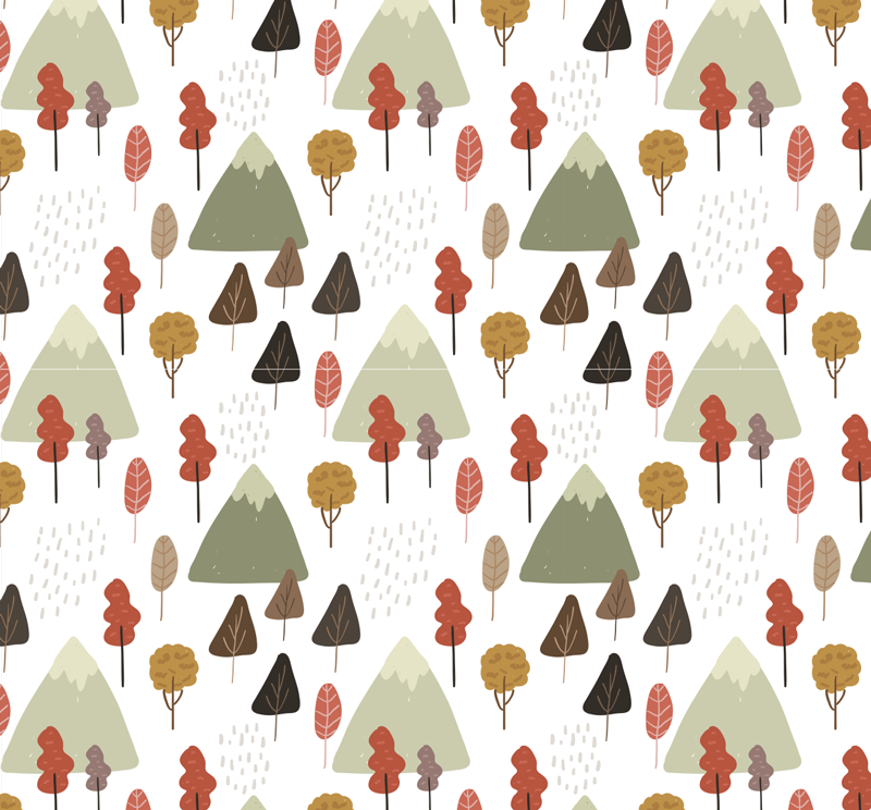 Flower vinyl rug with playful tree designs - TenStickers