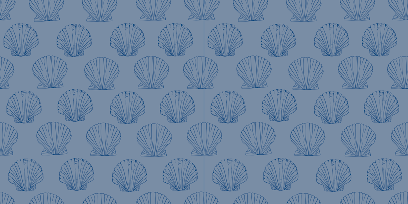 Flower vinyl rug with shell pattern design - TenStickers