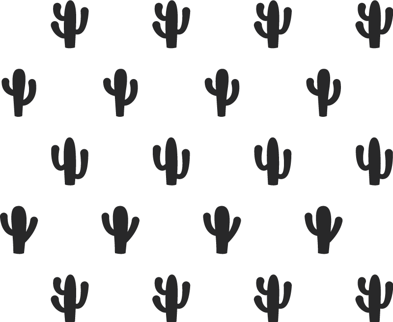 Flower vinyl rug with cactus pattern design - TenStickers