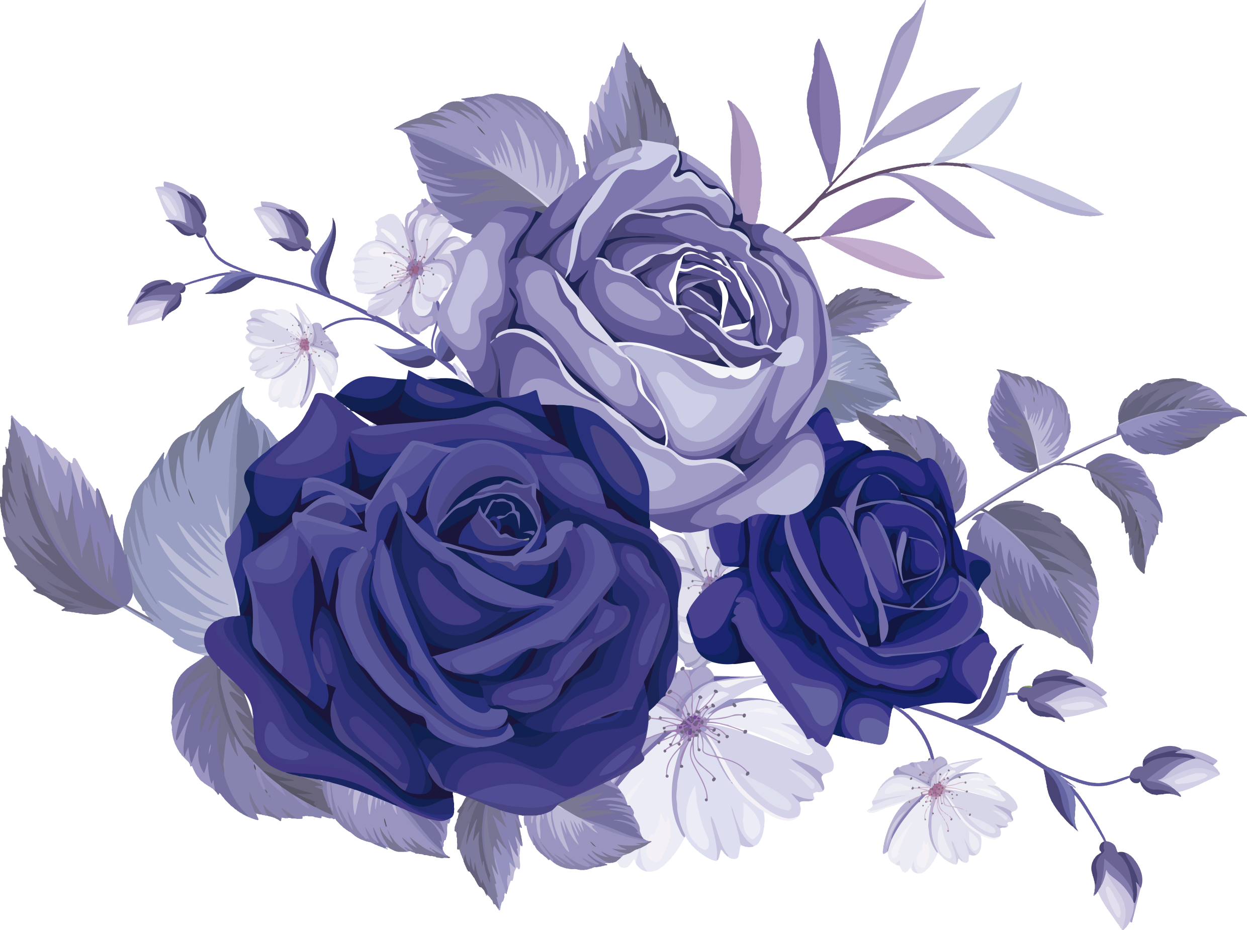 Flower vinyl rug elegant purple roses - TenStickers