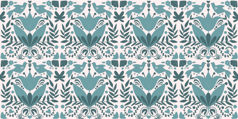 Flower vinyl rug floral design style - TenStickers